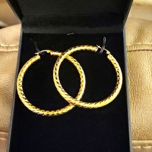 Large Gold Electroplated Hoops